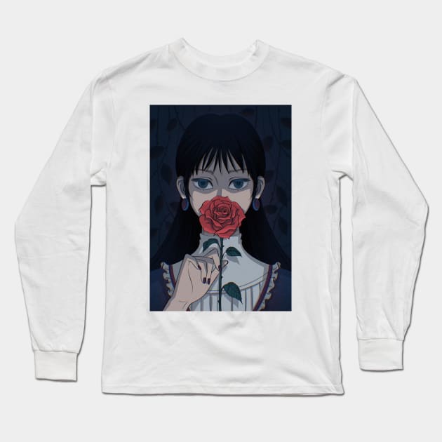 Red rose #3 Long Sleeve T-Shirt by camgiangillus